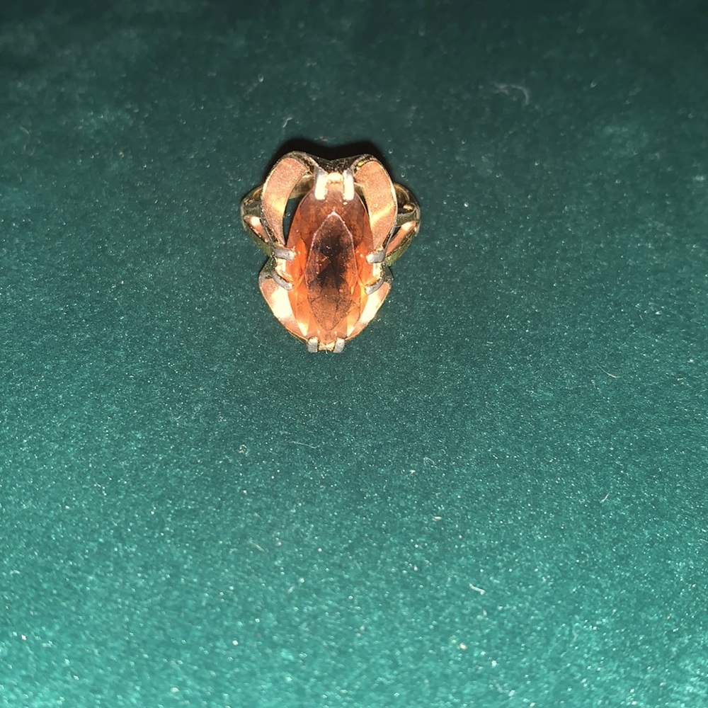 Gold Ring with Light Brown Stone